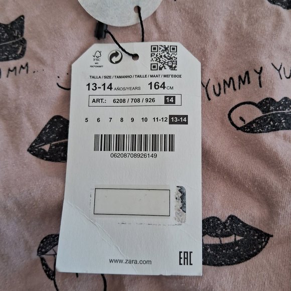 NWT ZARA Girls Sleepover Tunic Top 14 - Picture 14 of 14